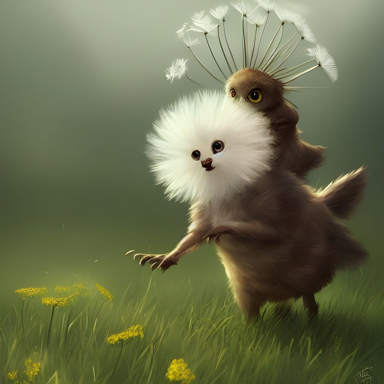 the dandelion Furball & it's cub🦁