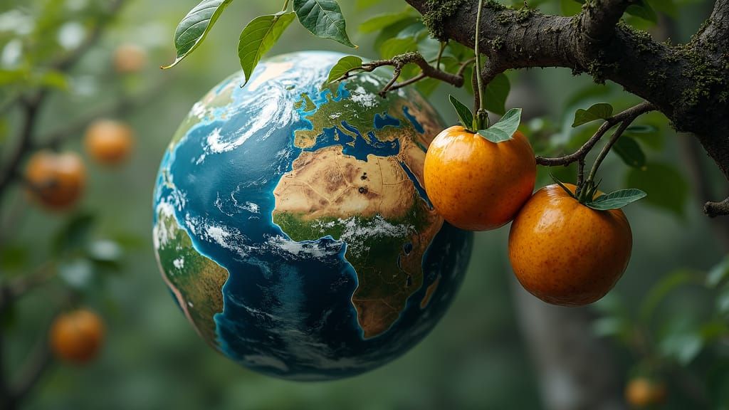 Hyperrealistic Fruit Tree Planetarium