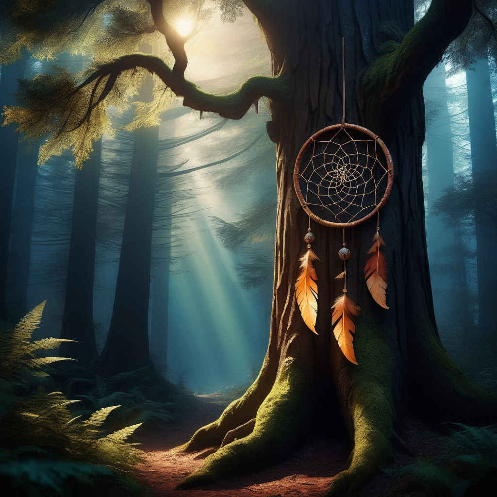 Majestic Forest Dreamcatcher in Vibrant Earth Tones