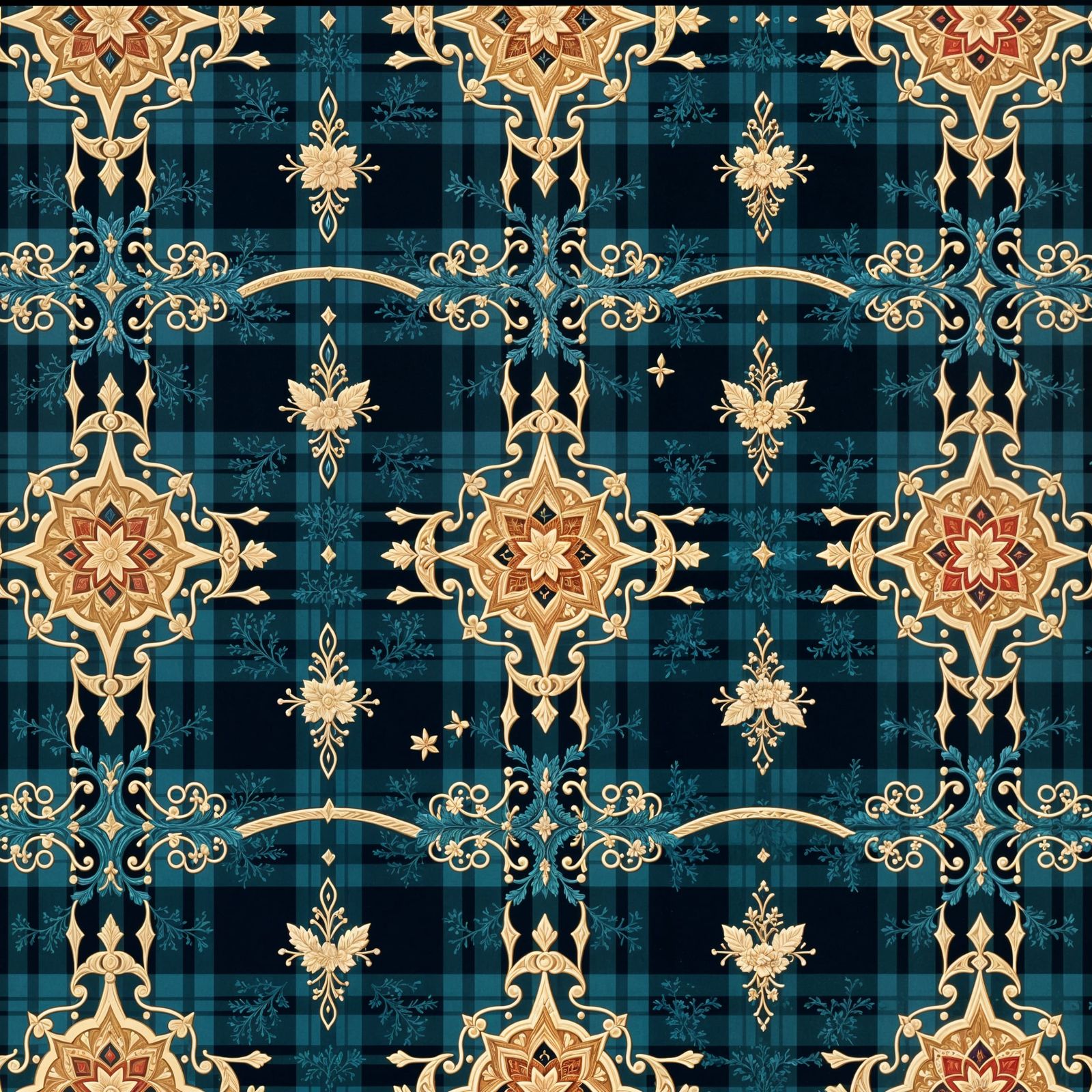 Elegant Celtic Tapestry in Ornate Black Frame