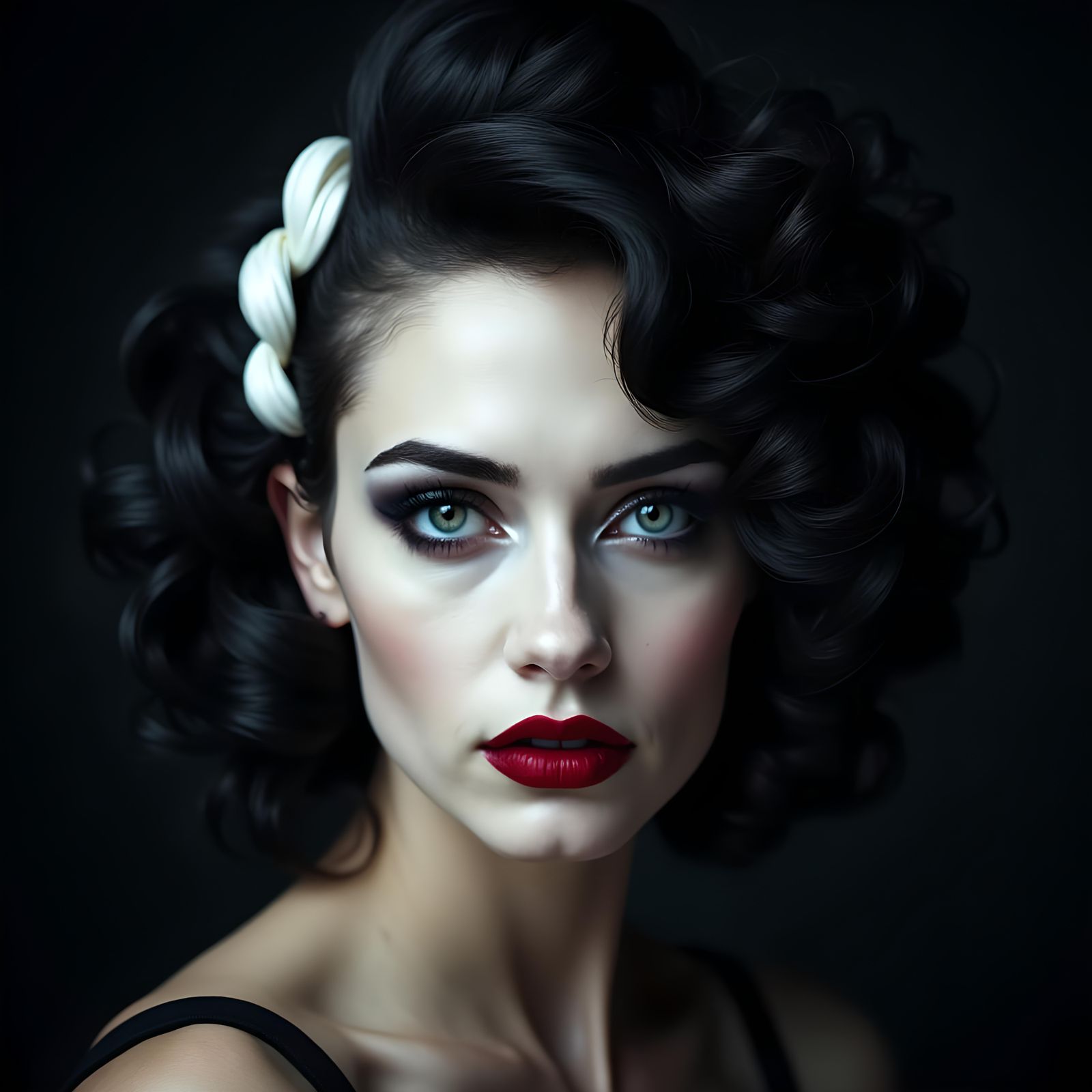 Dramatic Gothic Portrait with Piercing Eyes