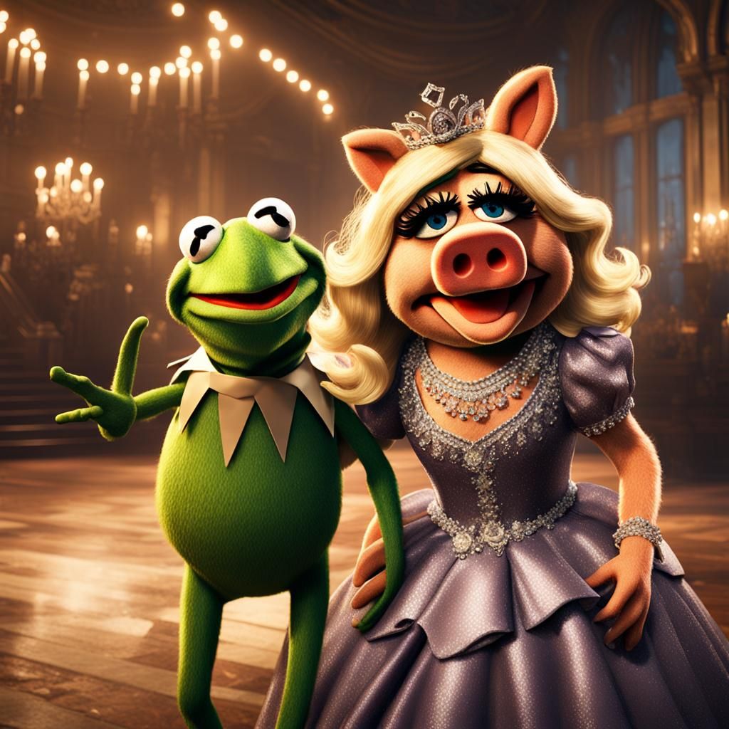 Kermit and Miss Piggy Prom Photo in 3D