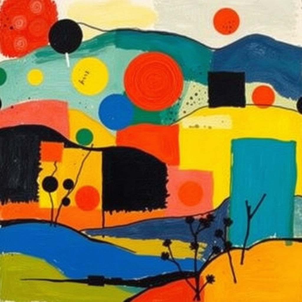 Vibrant Abstract Expressionist Chinese Landscape