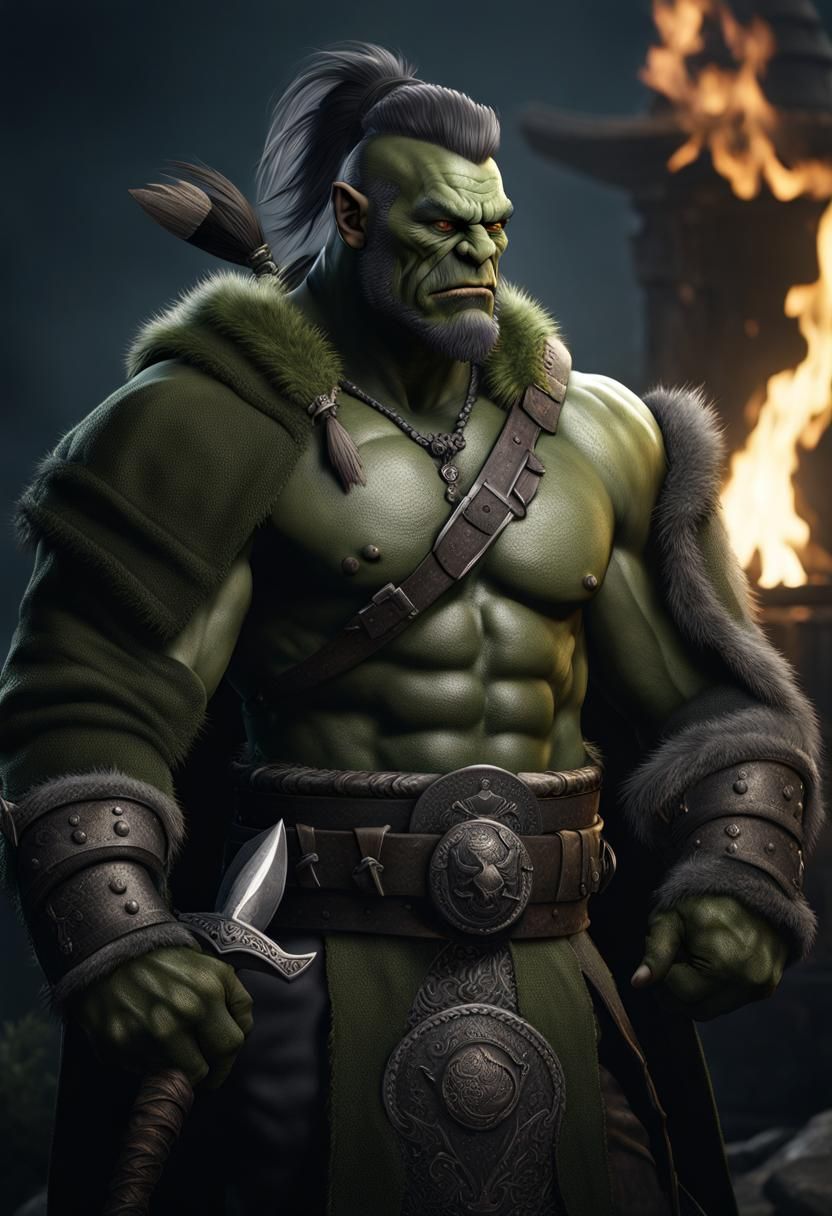 Gritty Orc Warrior Portrait in Unreal Engine 5