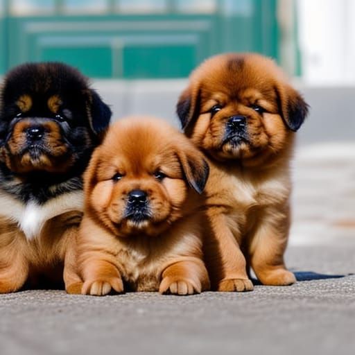 Adorable Chow Chow Puppies Play in Natural Light