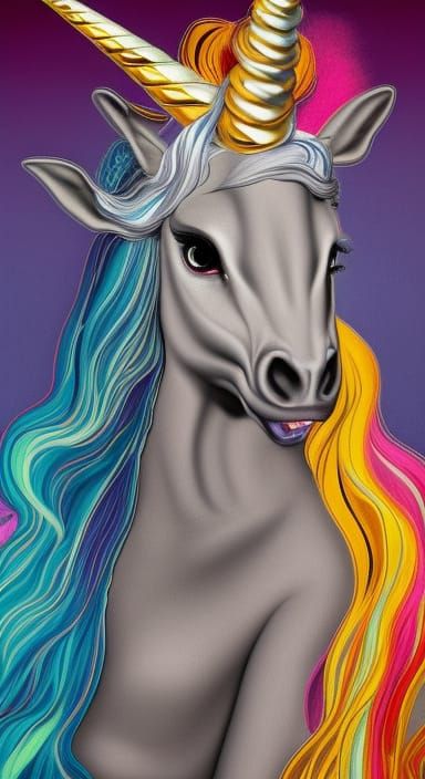 Unicorn Centaur Hybrid in Vorticism Style