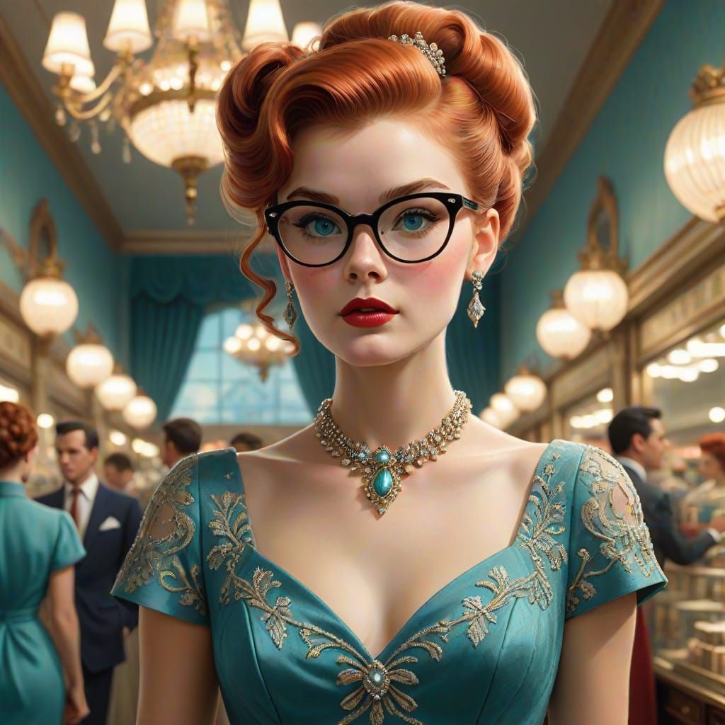 1950s Starlet in Department Store, Digital Art