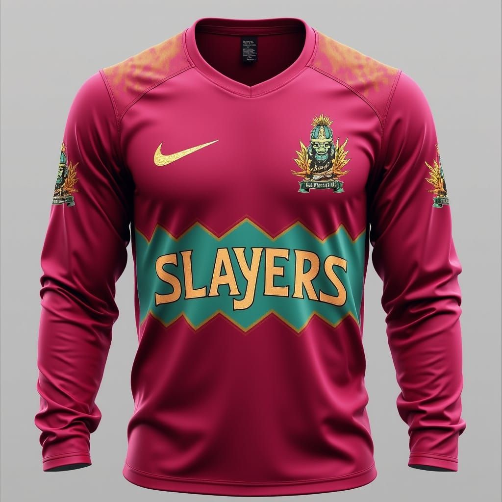 Vibrant Cricket Jersey in Mint Green with Wavy Pattern and D...