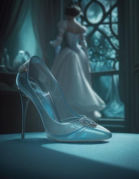 Cinderella with Glass Slipper in Dark Disney Style