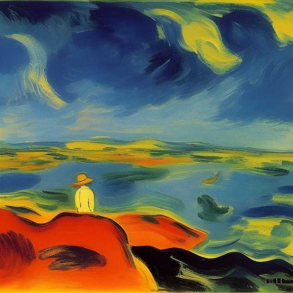 Vibrant Wanderer Above the Sea of Fog