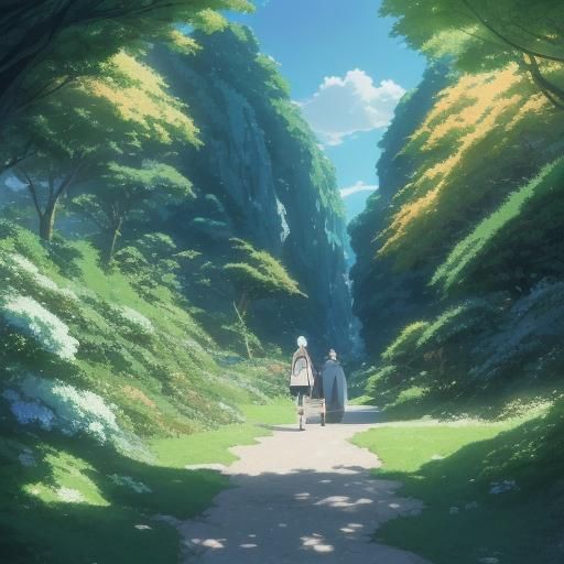 Anime Background Inspired by Studio Ghibli and Shinkai