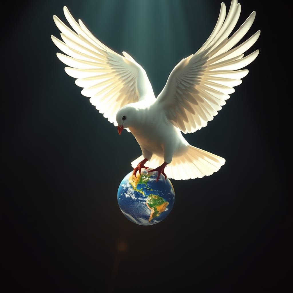Dove of Hope Ascends from Darkness