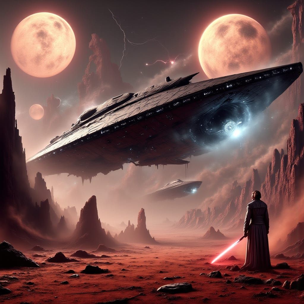 Jedi Survivor on a Shattered Star Destroyer