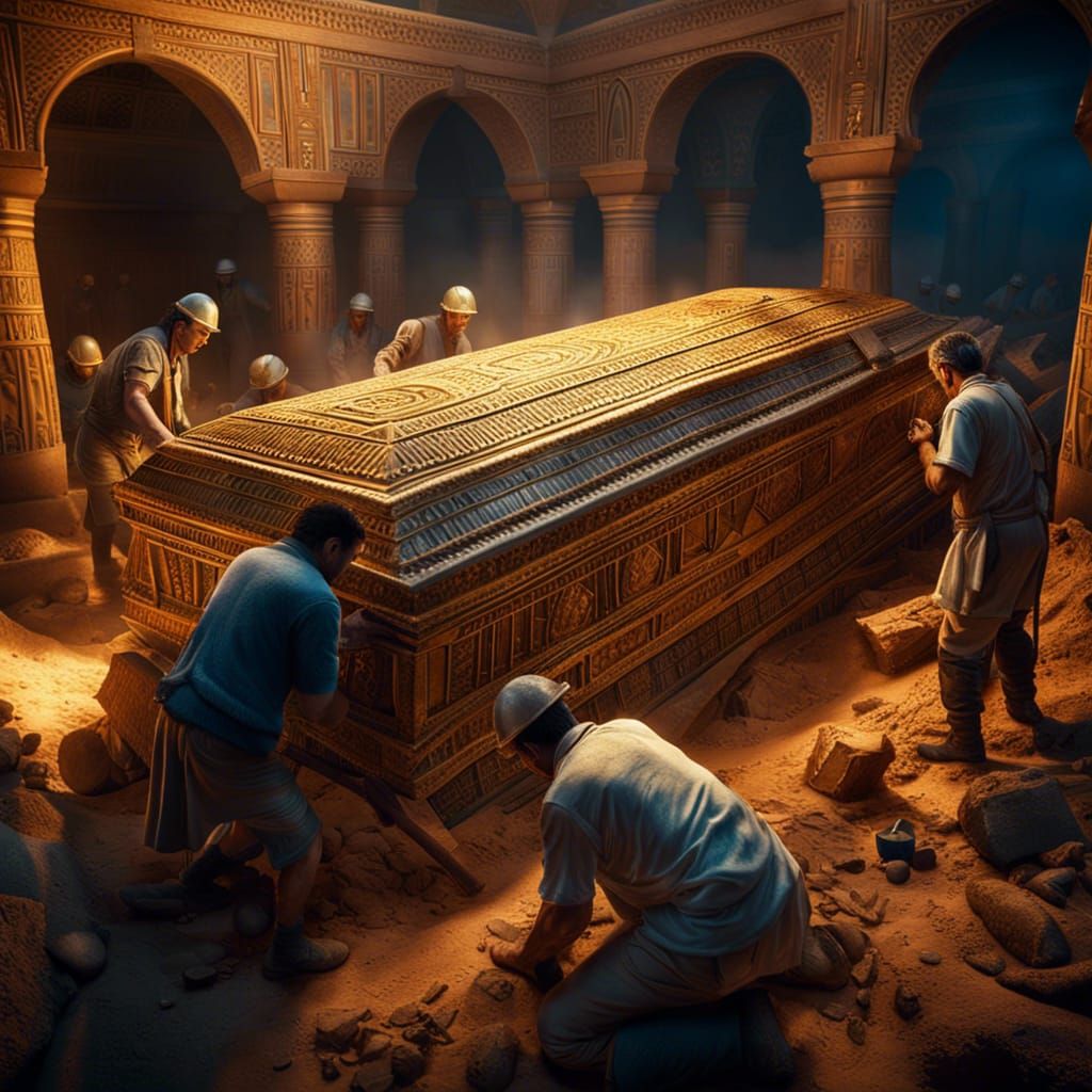 Ornate Egyptian Sarcophagus Unearthed at Archaeology Dig