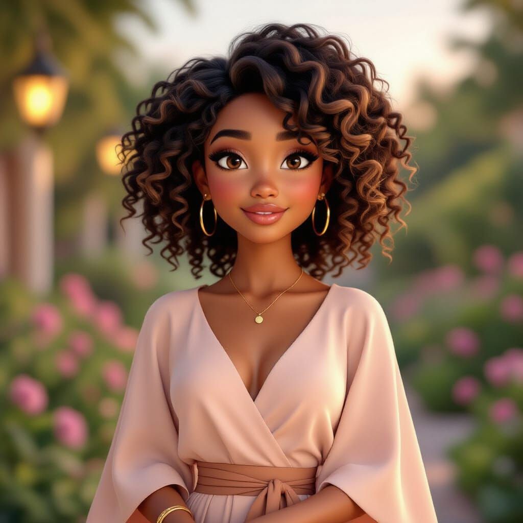 Pixar-Style 3D Render of an Elegant Woman