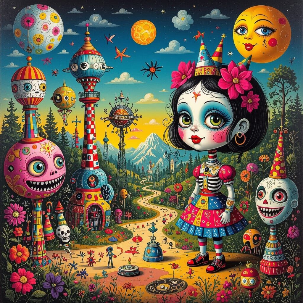 Vibrant Lowbrow Art Scene with Pop Surrealism
