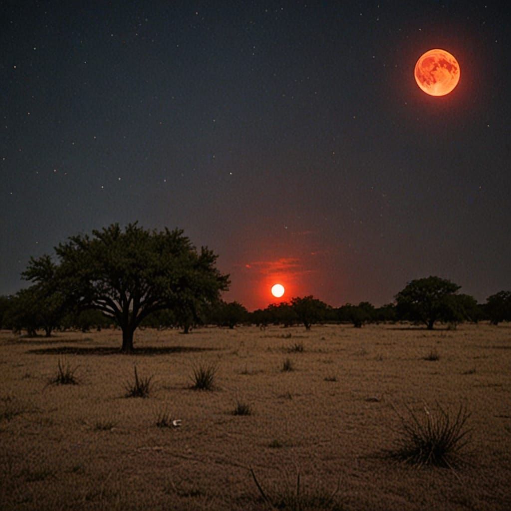 Texas Killing Field Under Eerie Blood Moon