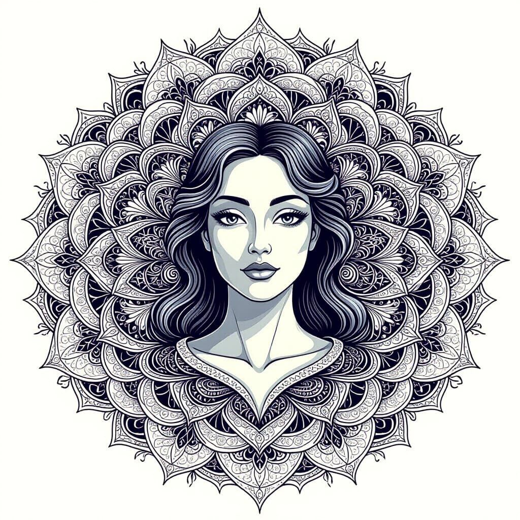 Puritan Woman and Native American in Abstract Vector Style