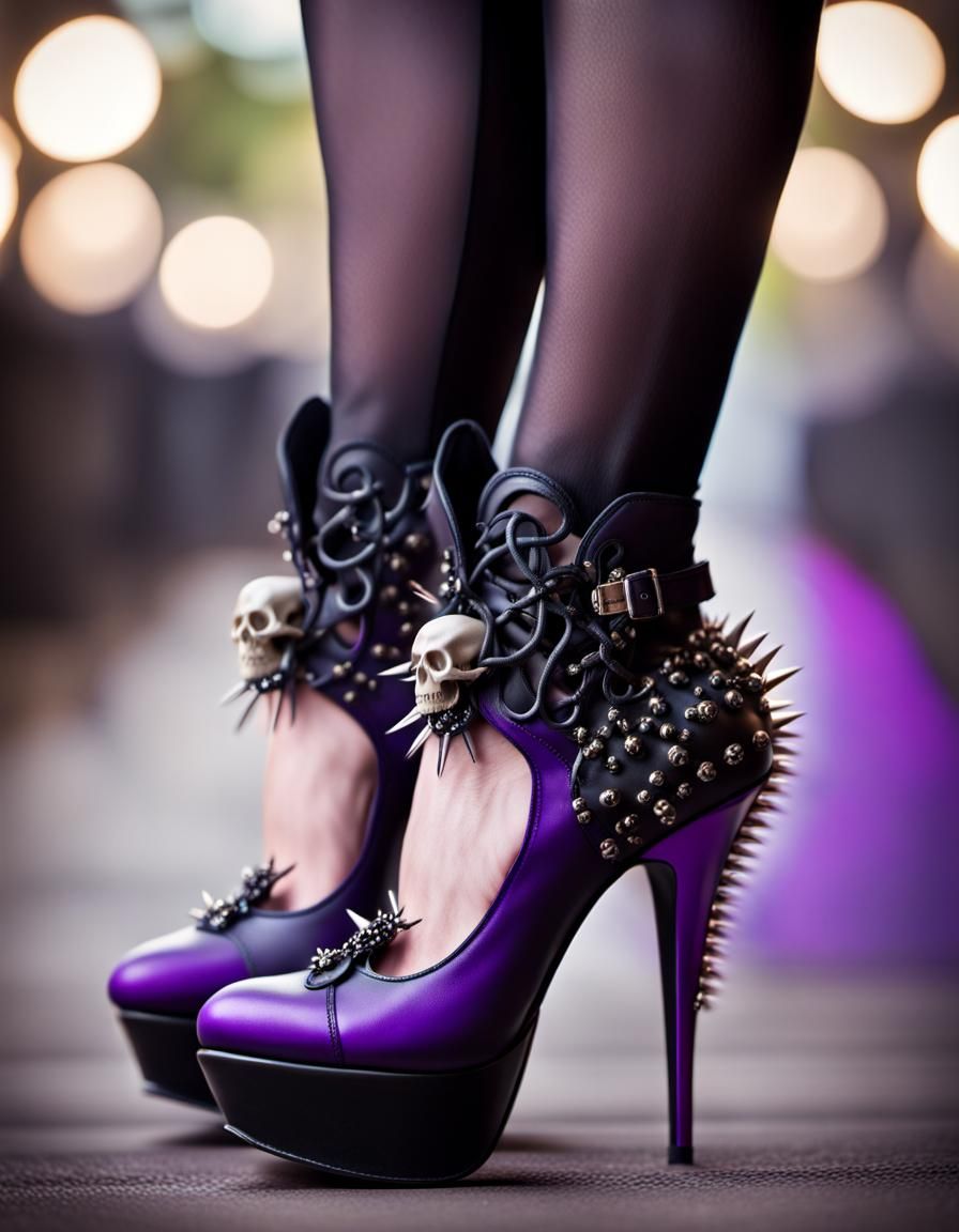 Gothic Platform Stiletto Heels in Sharp Focus