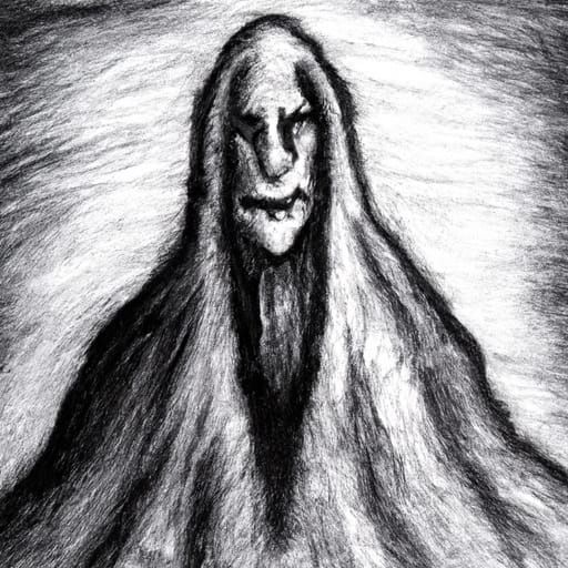 Hyperdetailed Charcoal Drawing of a Ghoul