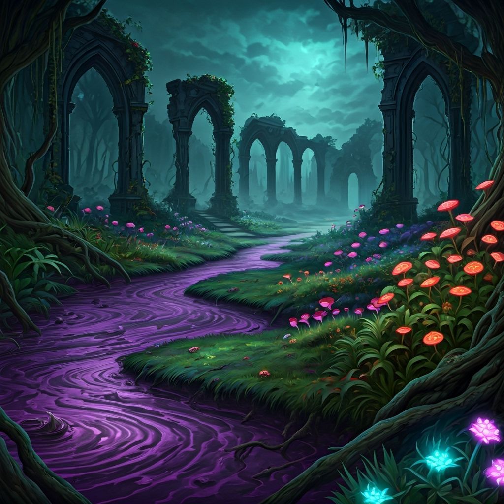 Corrupted Feywild Swamp with Unseelie Influence