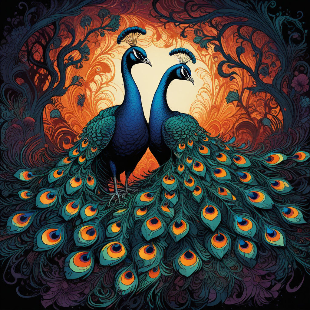 Peacock Impresses with Masterpiece Painting in Vibrant Color...