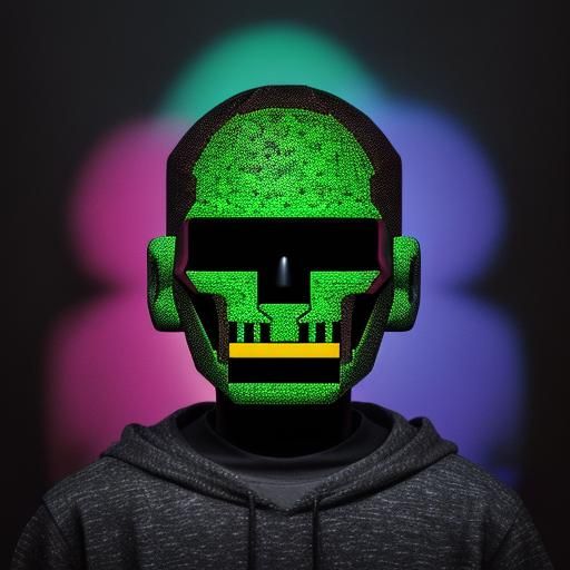 Cyborg with Holographic Effects and Metal Texture