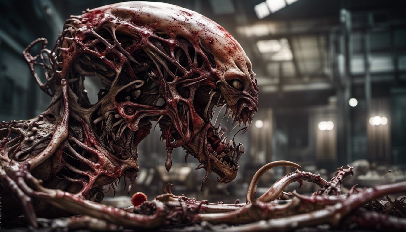 Horrific Bone Weapon in Scorn Game Style