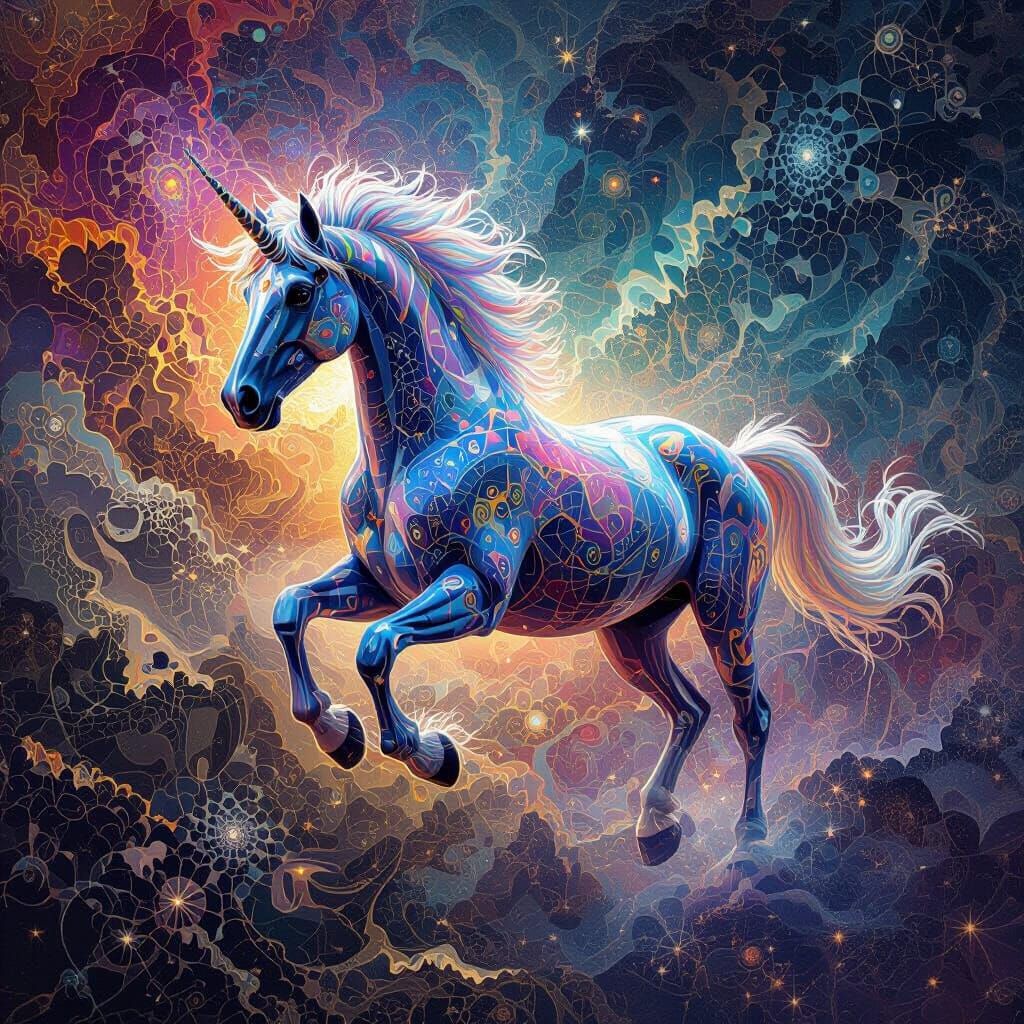 Magical Horse Astral Projection into Psychedelic Dreamscape