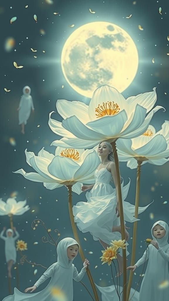 Lunar Eclipse Pollen Dream in Whimsical Style