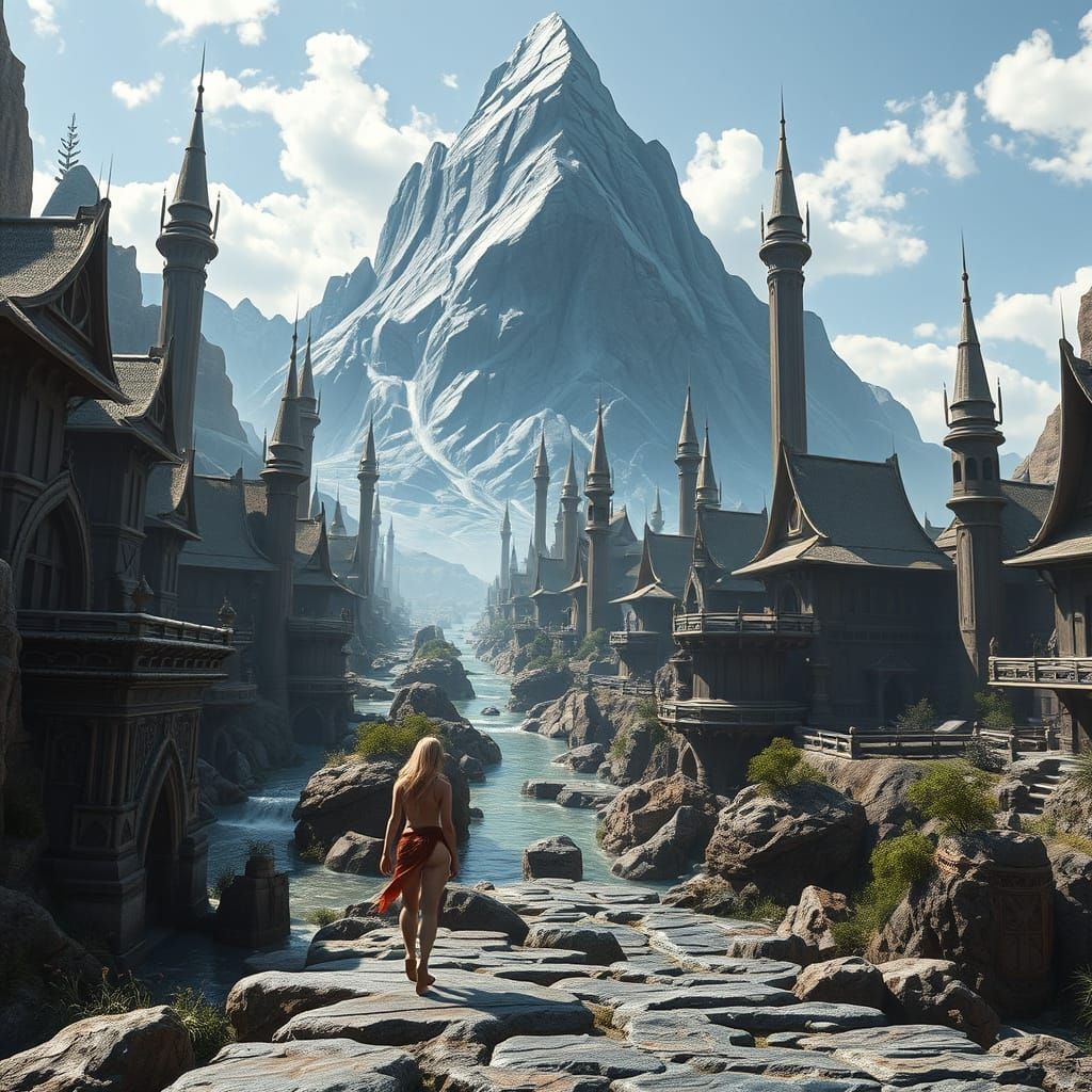 Ethereal Futuristic Elven Metropolis in Celestial Harmony