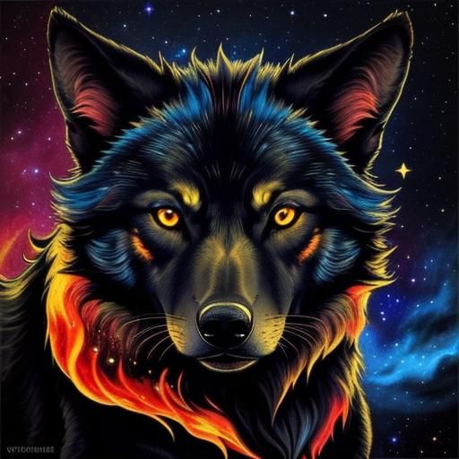 Ethereal Wolf of Cosmic Majesty