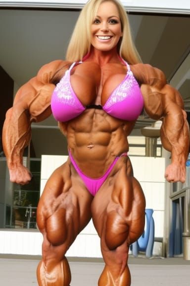 Mega Muscular Female Bodybuilder Goddess