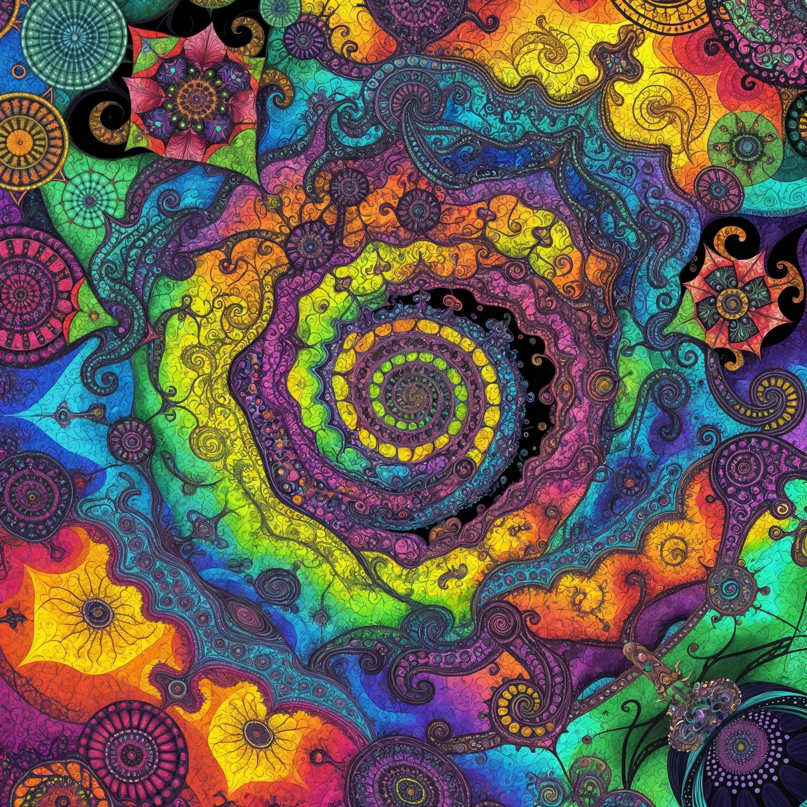 Psychedelic Rainbow Chaos: Abstract Fractal Explosion