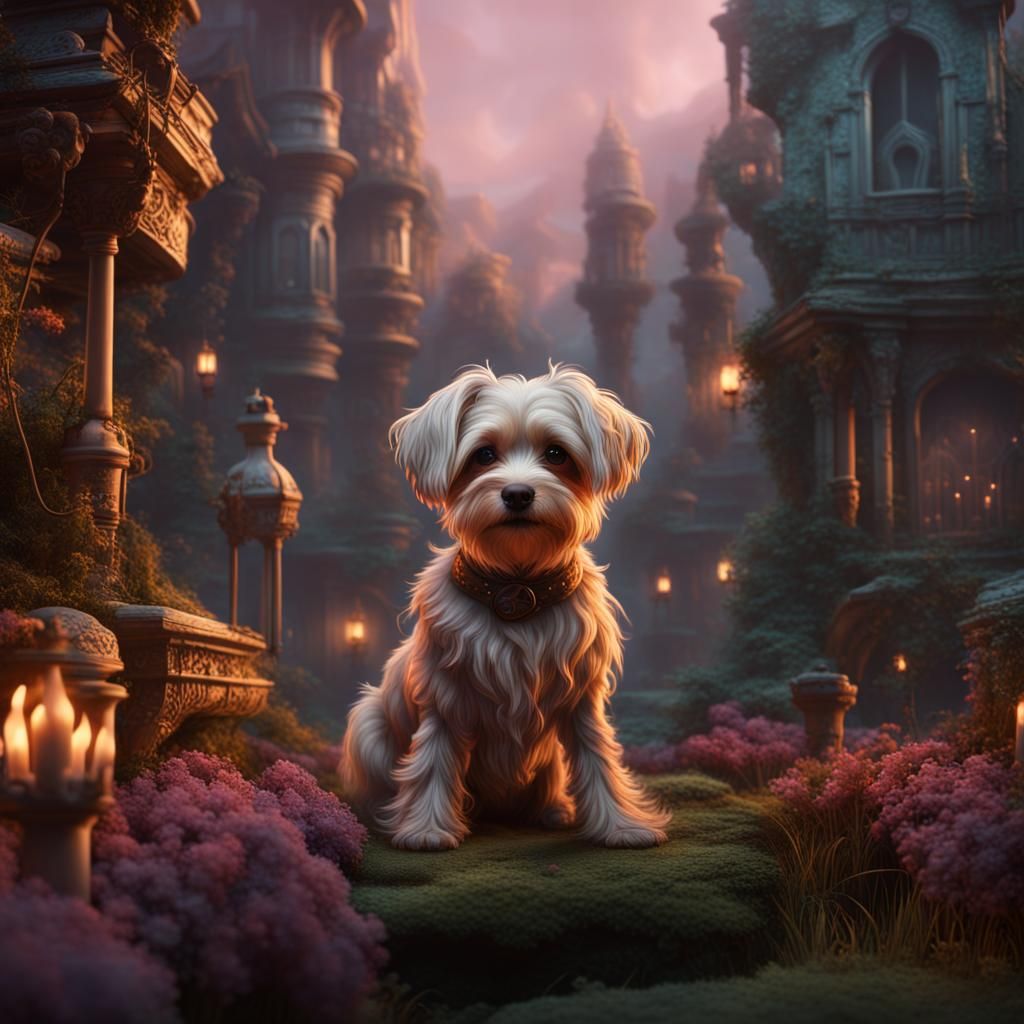 Detailed Matte Painting of a Lost Dog