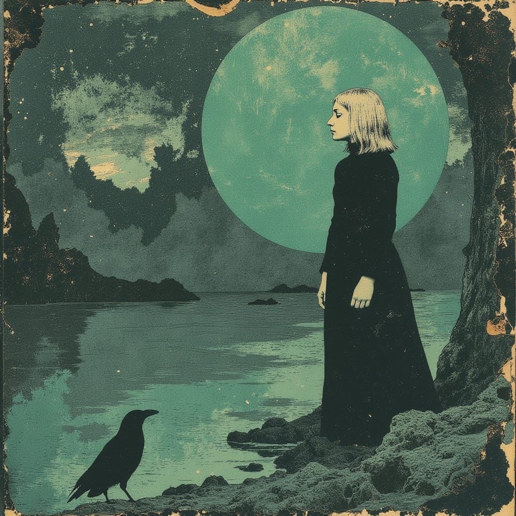 Mystical Being Emerges in Dreamlike Forest Landscape