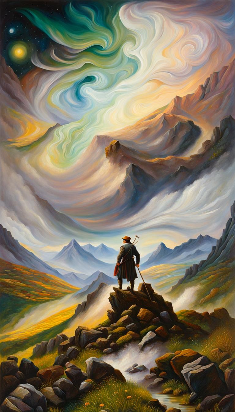 Oil Painting of the Wanderer