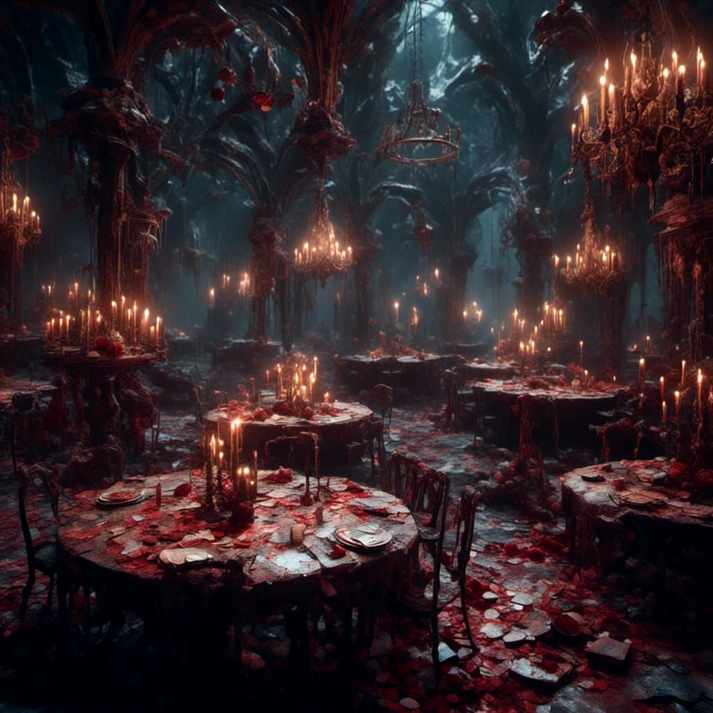 Dark Fantasy: Lonely Figure in House of Cards