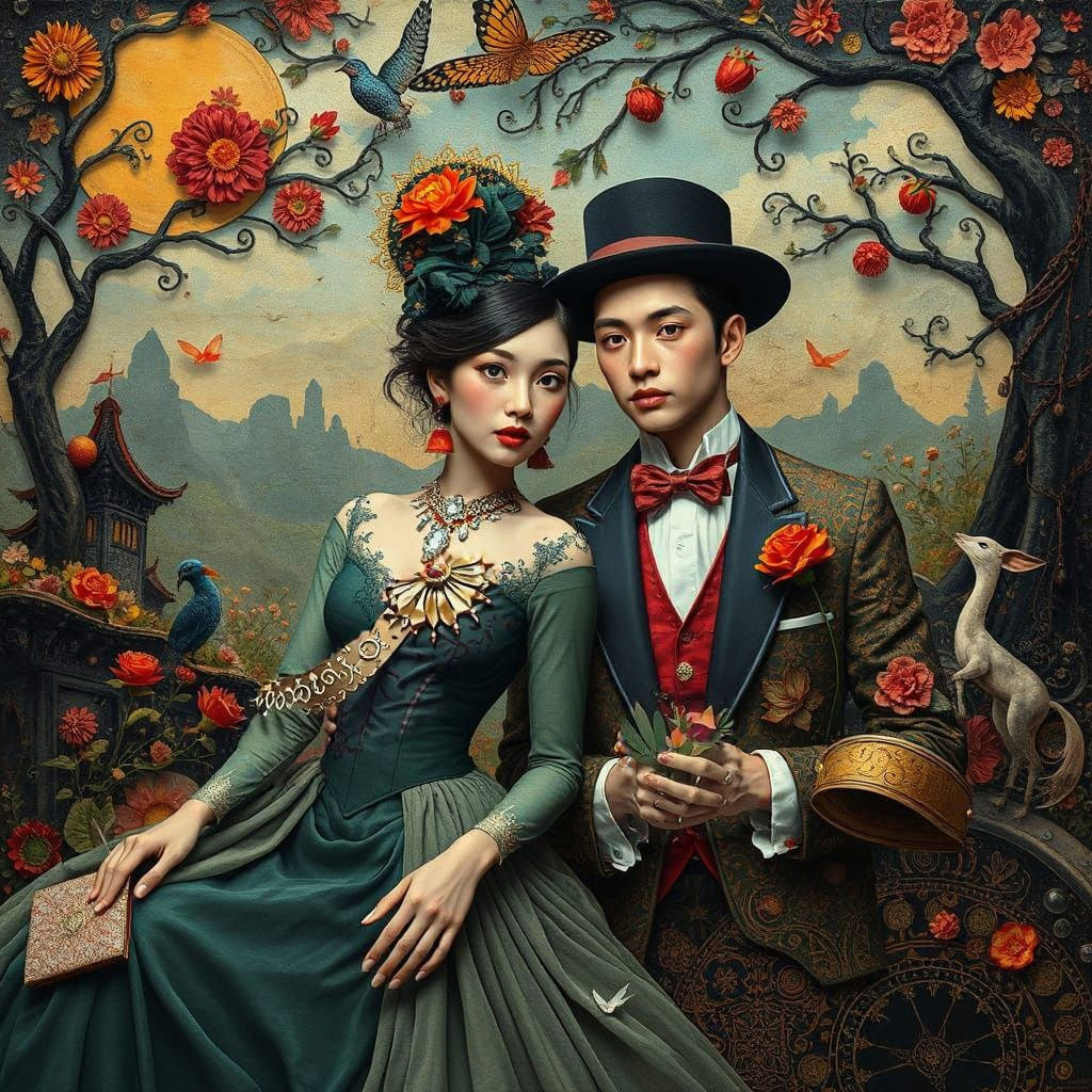 Botanical Surrealism in Art Nouveau Style