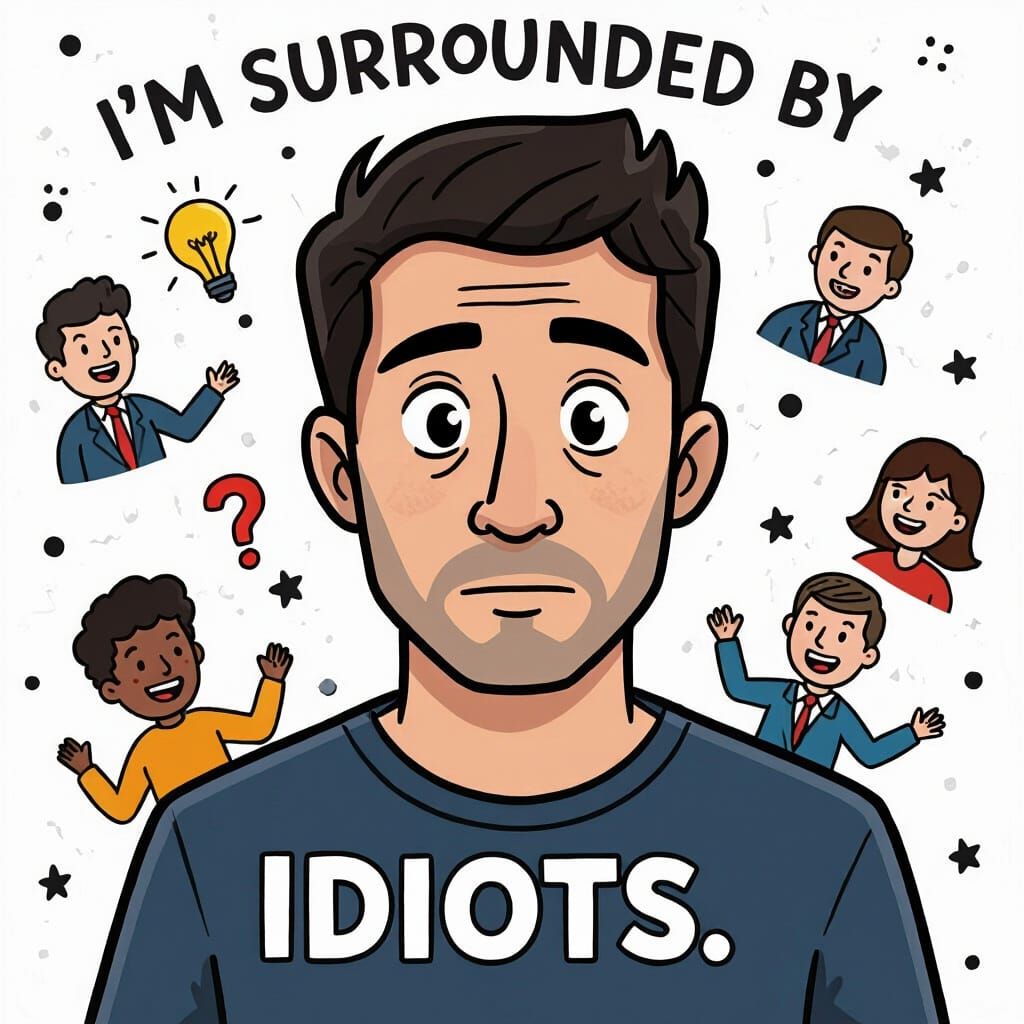 Abstract Image: Surrounded by Idiots Concept