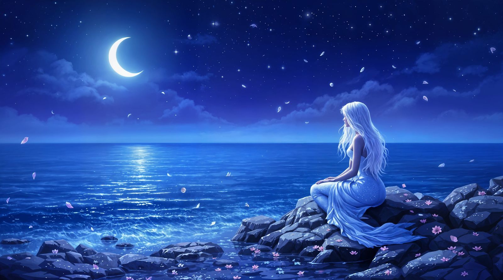 Ethereal Mermaid in Moonlit Serenade