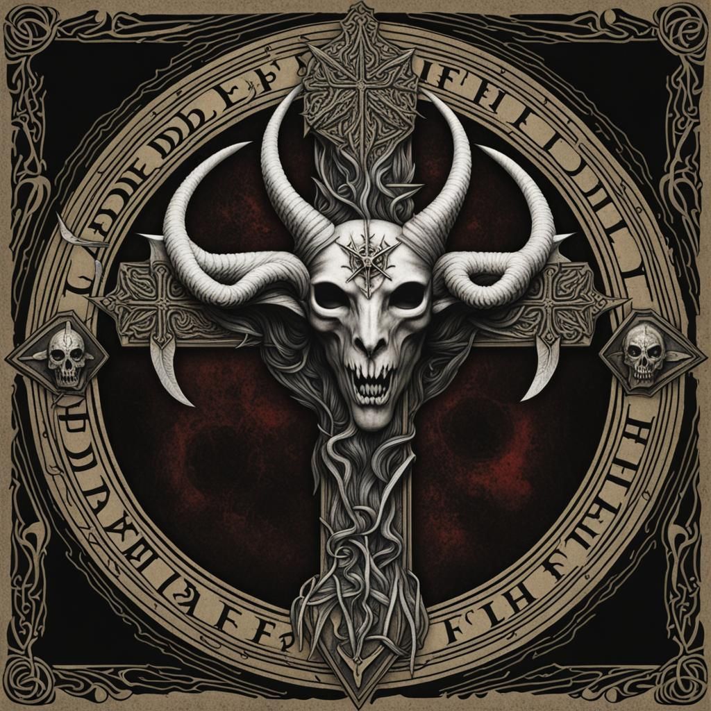 Cradle of Filth Inspired Baphomet Seal Cross