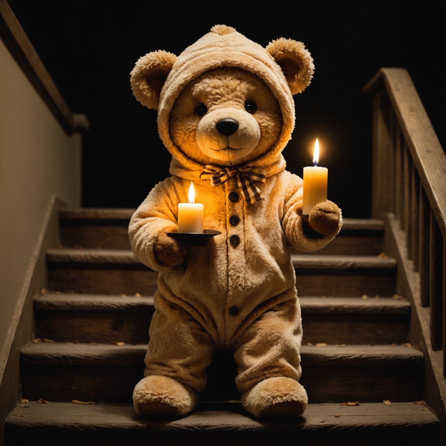 Halfway up the stairs