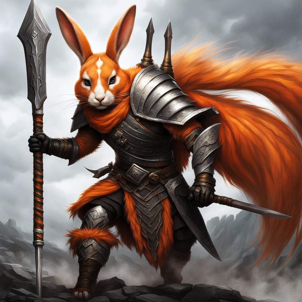 Rabbit Warrior in Lord of the Rings Style