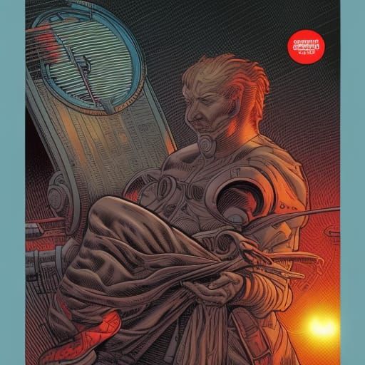 Questioning Man in Comic Book Style