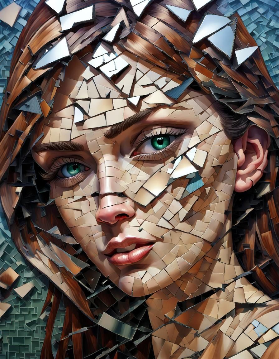 Shattered Mirror: A Mosaic of Memories in Expressionist Styl...