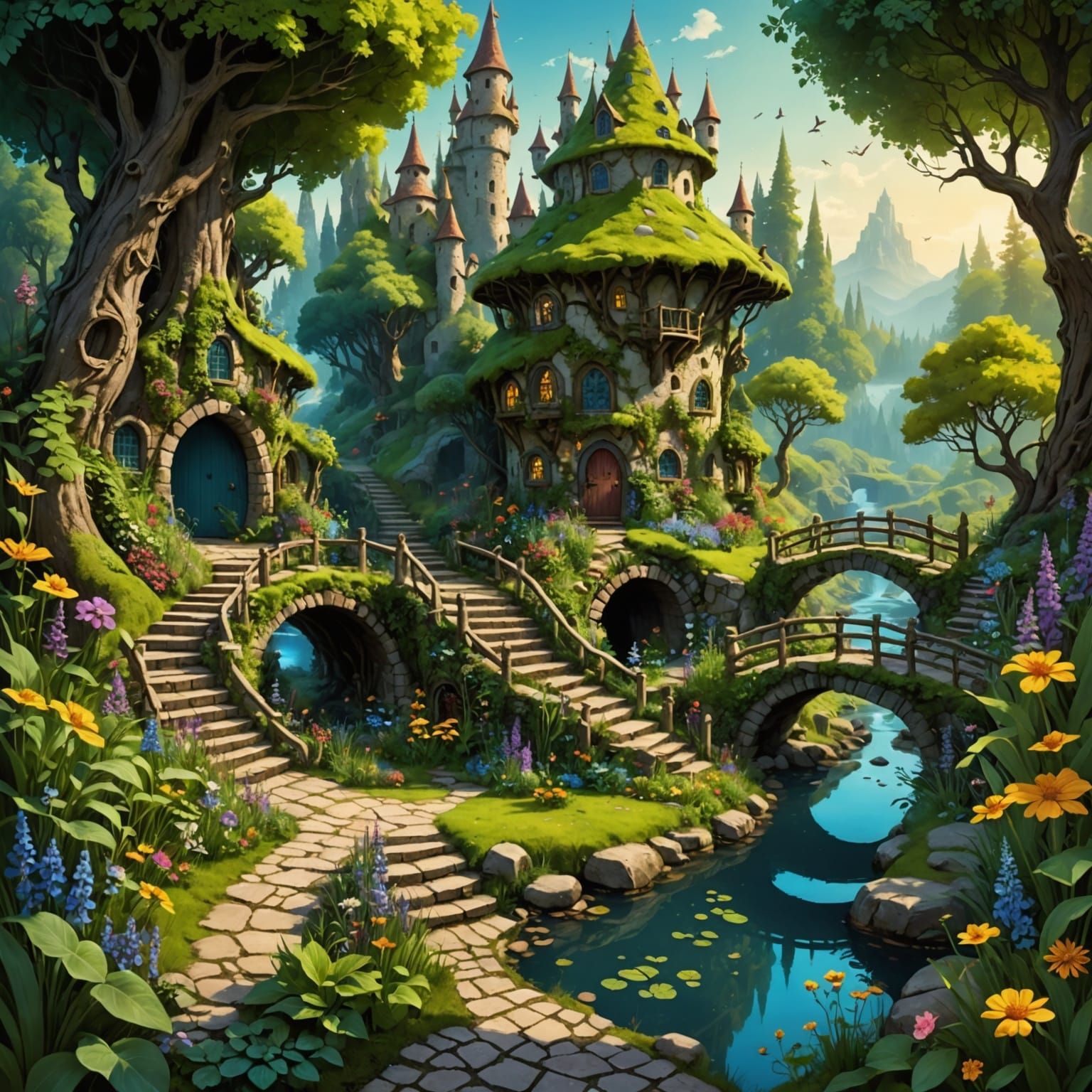 Enchanting Fairy Garden in Mystical Forest