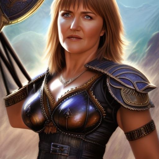 Hyperrealistic Xena Warrior Princess Fantasy Art