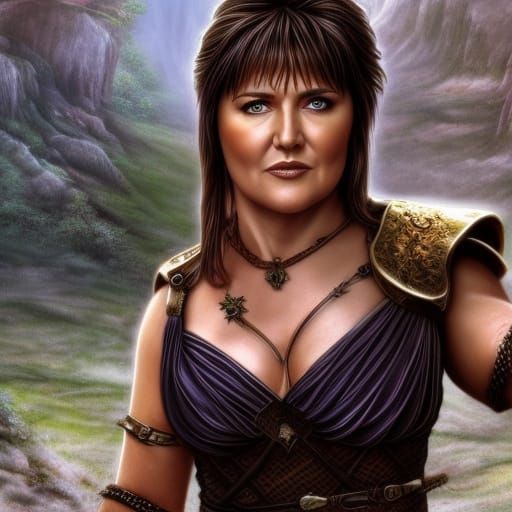 Hyperrealistic Xena Warrior Princess Art