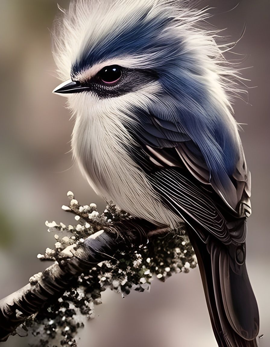 Magical Cuddly Baby Birds in Dark Fantasy Style